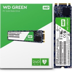 Ổ Cứng SSD M2 thường WD Green SSD 240GB / M2-2280 / Read up to 540MB / Write up to 465MB / up to 37K/68K IOPS (màu xanh)