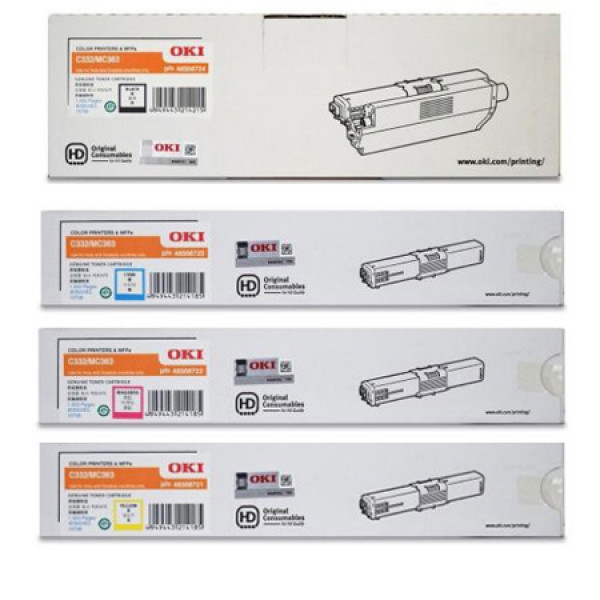 Mực đen OKI Black toner cartridge C332BK cho máy OKI C332DN / MC 363 - 1.500 trang